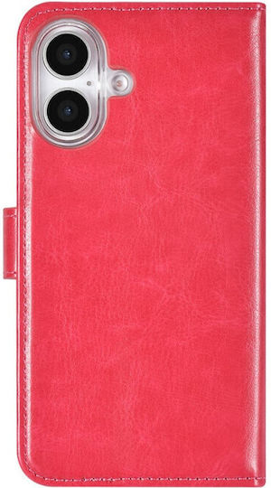 Tuniq iPhone 16 Wallet Case Stand Leatherette Hot Pink
