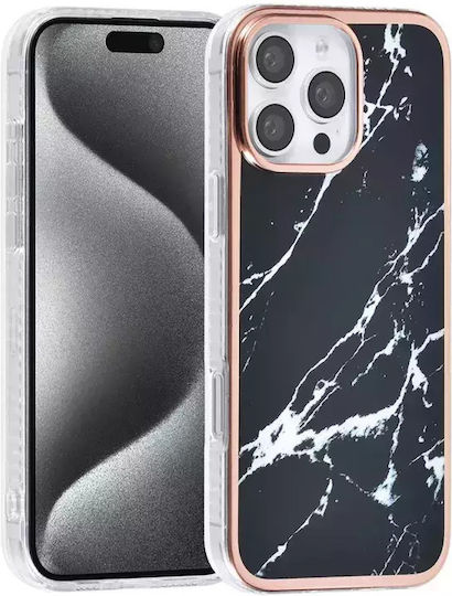 Tuniq iPhone 16 Pro Max Silicone Case Marble Black