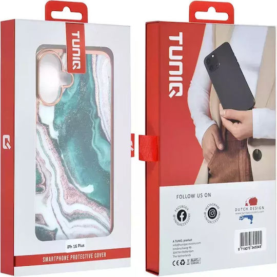 Tuniq iPhone 16 Plus Silicone Case Marble Green