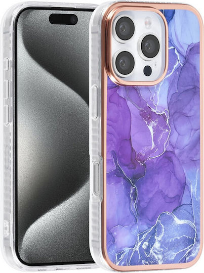 Tuniq Iphone 16 Pro Silicone Θήκη Σιλικόνης Marble Purple