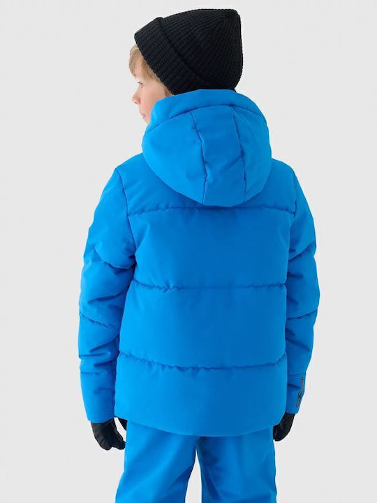 Daunen Kinder Sport Jacke Winddicht mit Futter Kapuzen- Blau