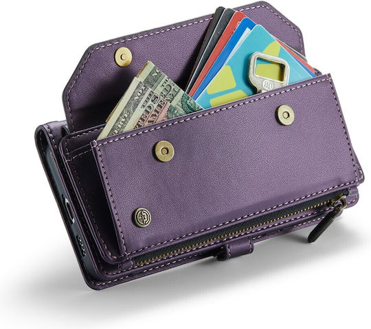 Θήκη Caseme Samsung Galaxy A55 5g Rfid Leather Wallet Λουράκι Ώμου Μωβ