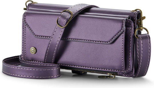 Θήκη Caseme Samsung Galaxy A55 5g Rfid Leather Wallet Λουράκι Ώμου Μωβ