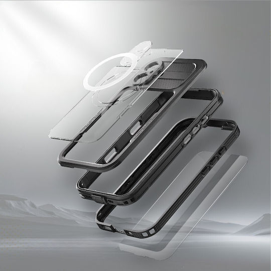 Wasserdichte Hülle IP68 iPhone 16 Plus Shellbox Magsafe Schwarz
