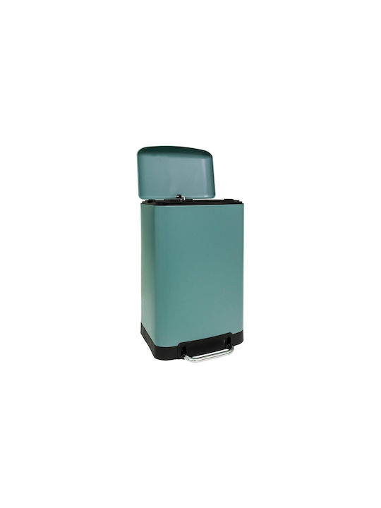5Five Waste Bin Waste Metallic with Pedal Green 30lt 1pcs