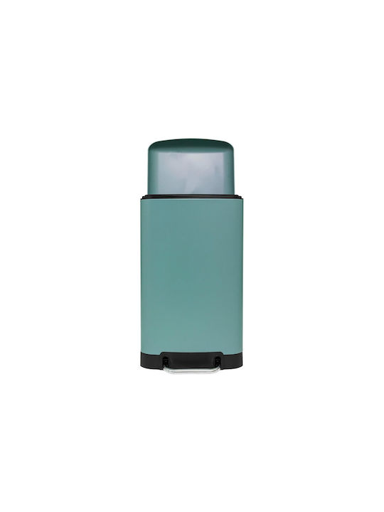 5Five Waste Bin Waste Metallic with Pedal Green 30lt 1pcs