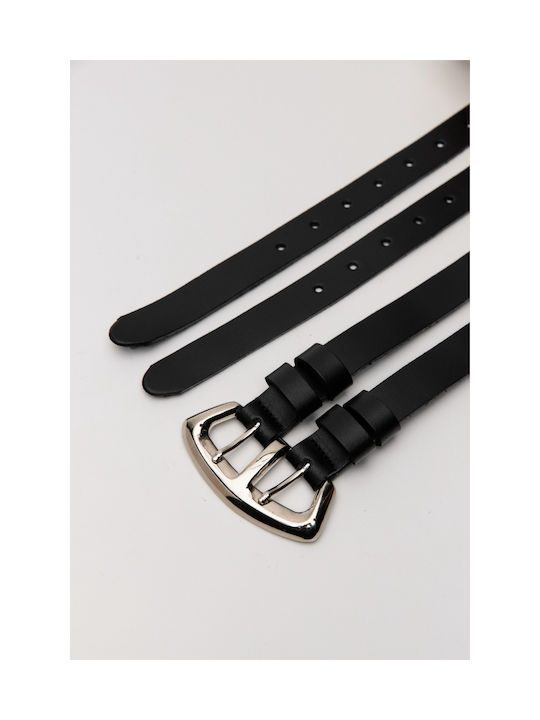 Leathertwist Wide Leather Women's Belt Black