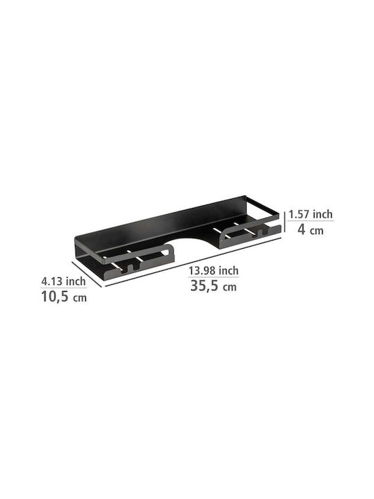 Wenko Wall Mounted Bathroom Shelf Metallic 35.5x10.5x4cm Black