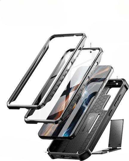 Θωρακισμένη Θήκη Samsung Galaxy S23 Dexnor Full Body Two Frames Μαύρη