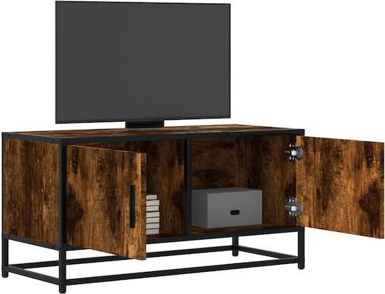 TV Stand from Metal & Wood Smoky Oak L80xW34.5xH40cm