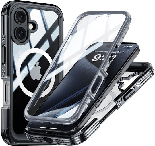Carcasă rezistentă la șocuri pentru iPhone 16 Plus cu protecție de ecran Magsafe Negru