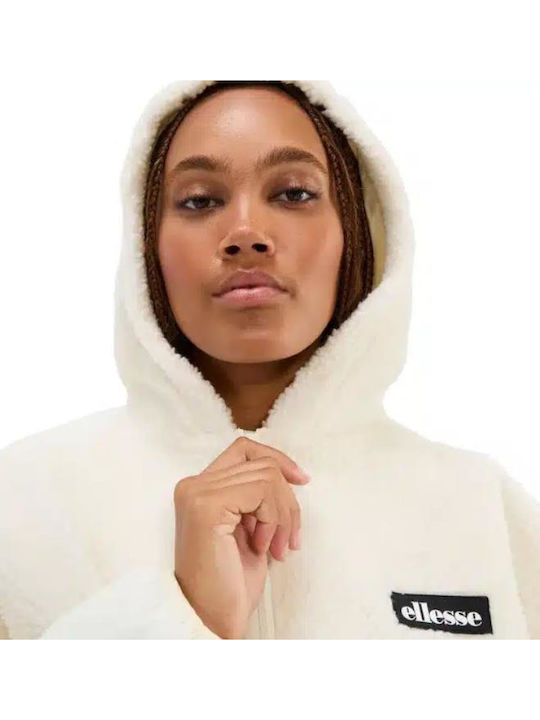 Ski Club Axamer Fleece Κοντό Γυναικείο Puffer Μπουφάν για Χειμώνα Μπεζ