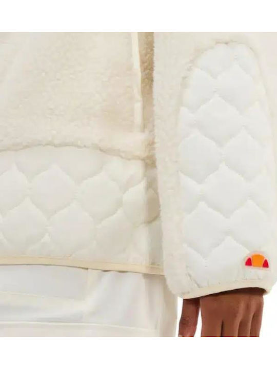 Ski Club Axamer Fleece Κοντό Γυναικείο Puffer Μπουφάν για Χειμώνα Μπεζ