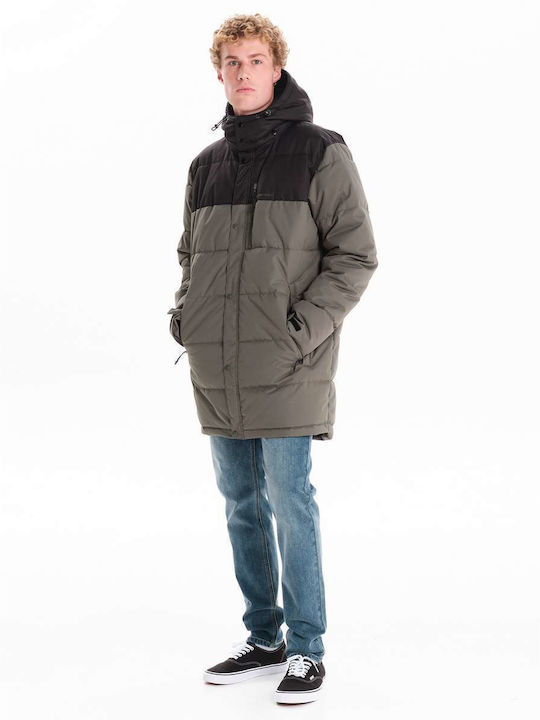 Winter Jacke Puffer Wasserdicht und Winddicht Olive/black