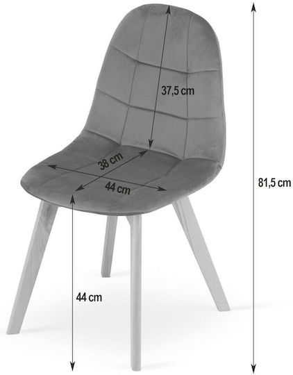 Chair Kitchen 44.5x54x81.5cm Black