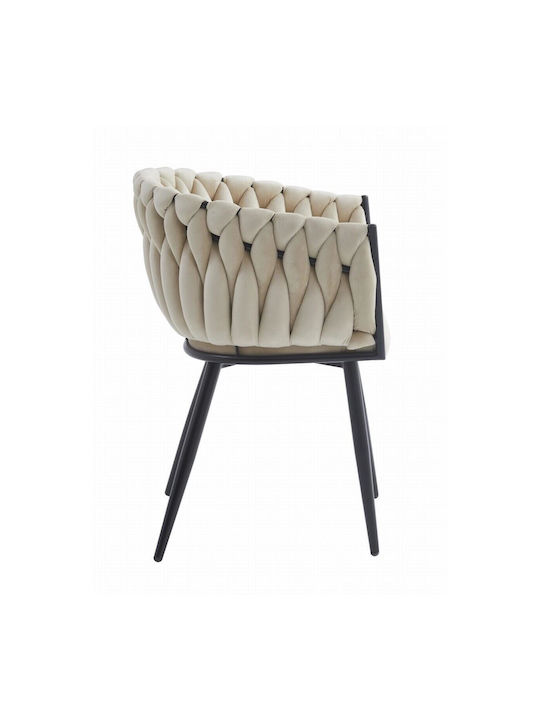 Stühle Küche Beige And Black 1Stück 61x55x79cm