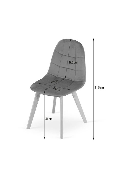 Kitchen Velvet Chair Blue 44.5x54x81.5cm