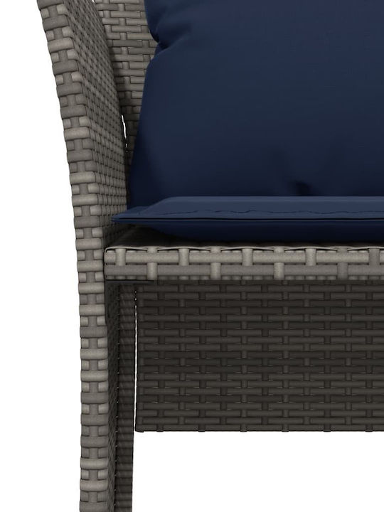 Fotoliu de exterior Rattan Gri cu pernă 50x50x36cm