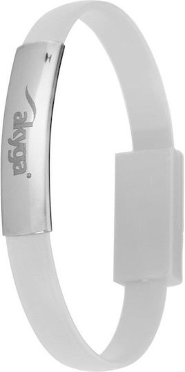 Akyga Flat USB 3.1 Cablu USB-C bărbătesc - USB-A Alb 0.23m (AK-AD-47)