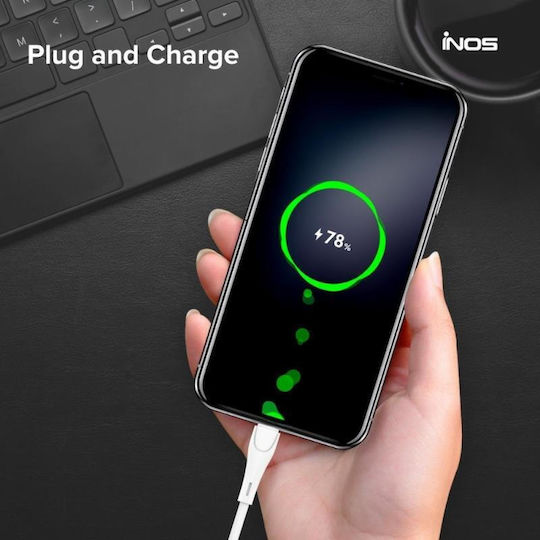 iNOS USB 2.0 Kabel USB-C männlich - USB-A 12W Weiß 2m