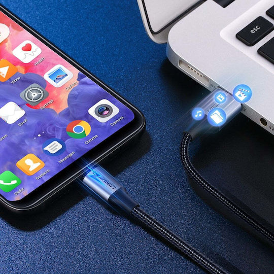 Ugreen US288 Braided USB 2.0 Cable USB-C male - USB-A 15W Γκρι 1m 60126