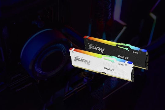 Kingston Fury Beast RGB 16GB DDR5 RAM cu Viteză 5600 pentru Desktop