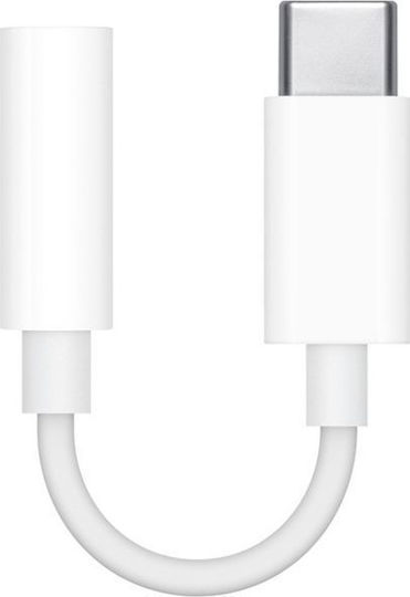 Apple Μετατροπέας 3.5mm female σε USB-C male Λευκό 1τμχ MU7E2ZM/A