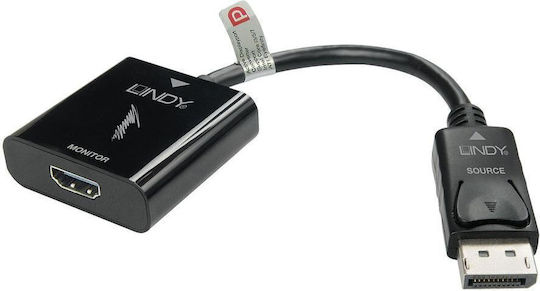 Lindy Μετατροπέας DisplayPort / HDMI male σε DisplayPort / HDMI female 1τμχ 41068