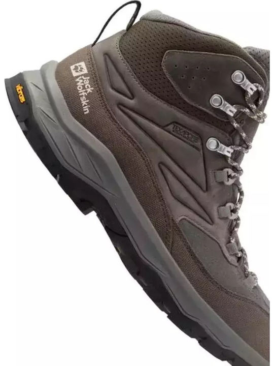 Jack Wolfskin Ανδρικά Ορειβατικά Μποτάκια Αδιάβροχα Καφέ