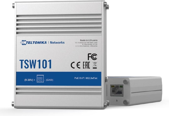 Teltonika TSW101 Unmanaged L2 PoE+ Switch με 5 Θύρες Gigabit (1Gbps) Ethernet