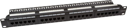 LogiLink Patch Panel Unshielded για Rack 1U 19" 24 Θυρών cat6 Μαύρο