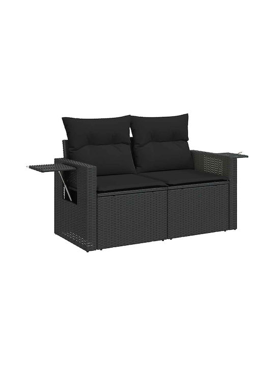 Corner Sofa Outdoor Rattan with Chest and Pillows 55x55x34cm