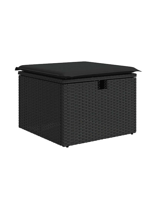 Corner Sofa Outdoor Rattan with Chest and Pillows 55x55x34cm