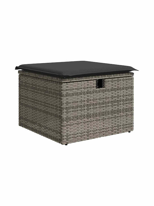 Corner Sofa Outdoor Rattan with Chest and Pillows 55x55x34cm