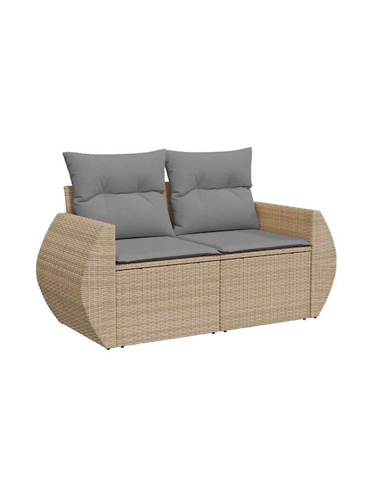 Corner Outdoor Sofa Rattan with Chest and Cushions 55x55x69cm