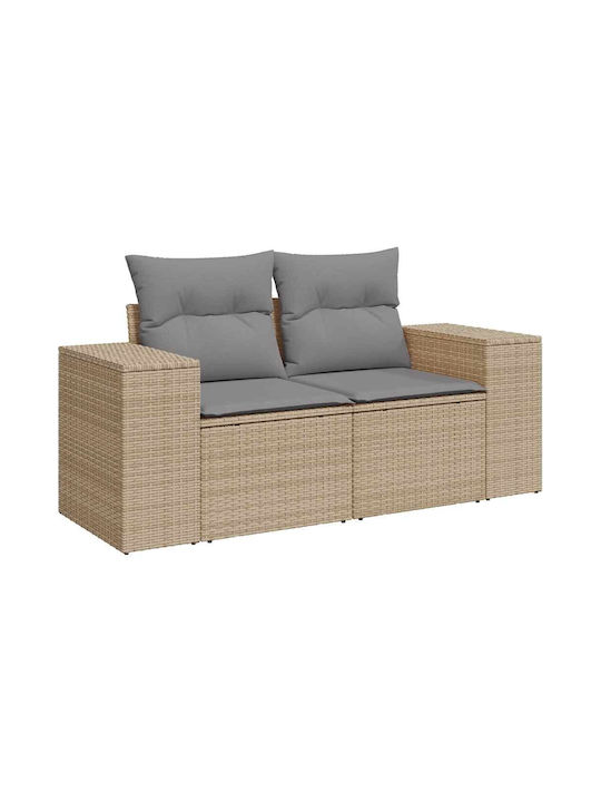 Corner Sofa Outdoor Rattan with Chest and Pillows 55x55x34cm