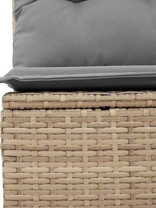 Corner Outdoor Sofa Rattan with Chest and Cushions 55x55x69cm
