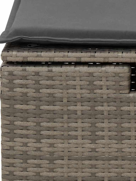 Corner Sofa Outdoor Rattan with Chest and Pillows 55x55x34cm