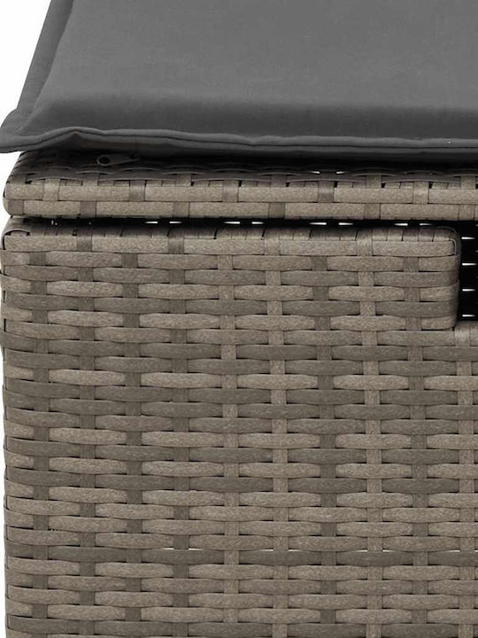 Corner Sofa Outdoor Rattan with Chest and Pillows 55x55x34cm