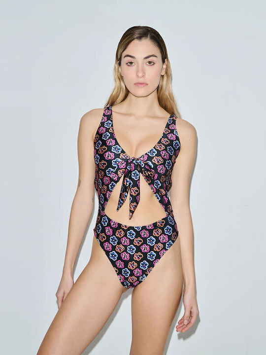 Cuba D Badeanzug Blumen Black