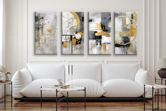Decowalls Τετράπτυχος Πίνακας σε Καμβά 80x160cm