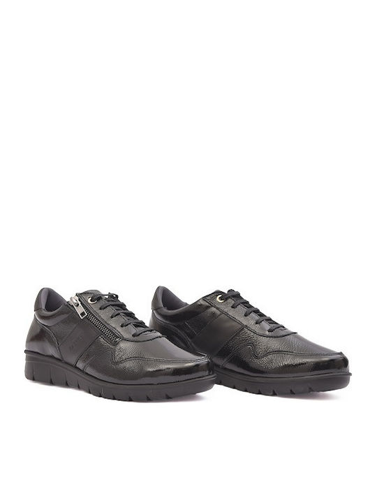 Γυναικεία Ανατομικά Sneakers Μαύρο Λουστρίνι
