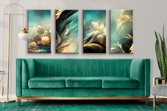 Decowalls Τετράπτυχος Πίνακας σε Καμβά 80x160cm