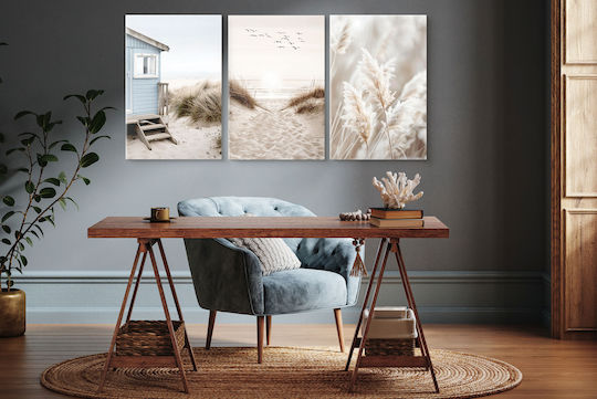 Decowalls Τρίπτυχος Πίνακας σε Καμβά 60x120cm