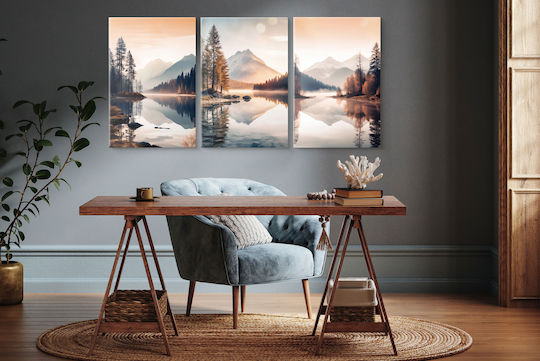 Decowalls Triplu Tablou pe Pânză 60x120cm
