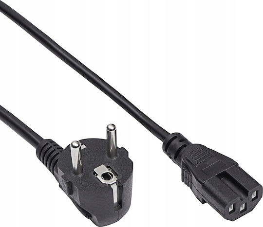 Akyga Schuko - IEC C15 Cable 1.8m Μαύρο AK-UP-08