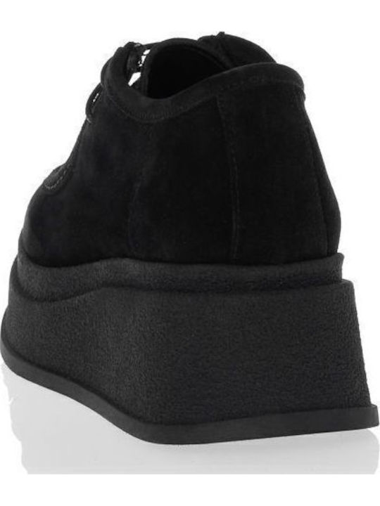 Leather Women's Moccasins in Black Color