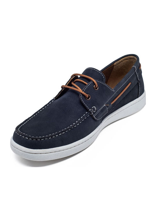 Δερμάτινα Ανδρικά Boat Shoes σε Μπλε Χρώμα