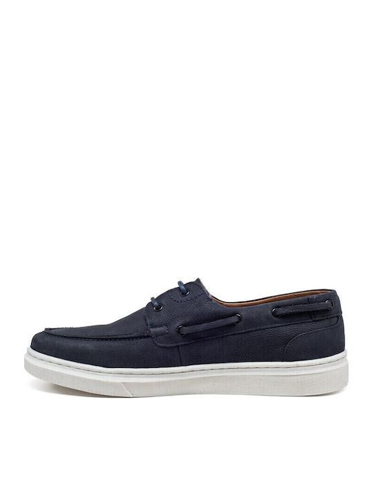 Men's Leather Boat Shoes Blue