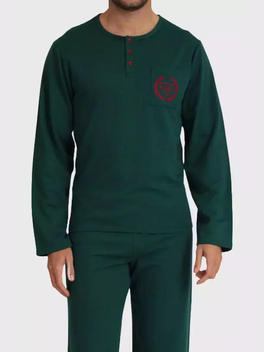 Uomo Men's Winter Pajamas Set Green